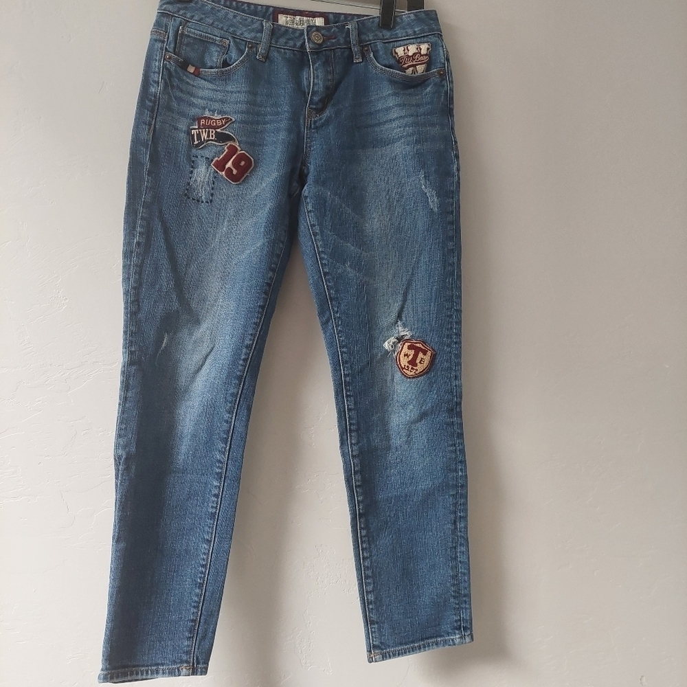Teenie Weenie Jeans 29‎ Denim T. W. Bear Rugby Distressed Patched Traditional